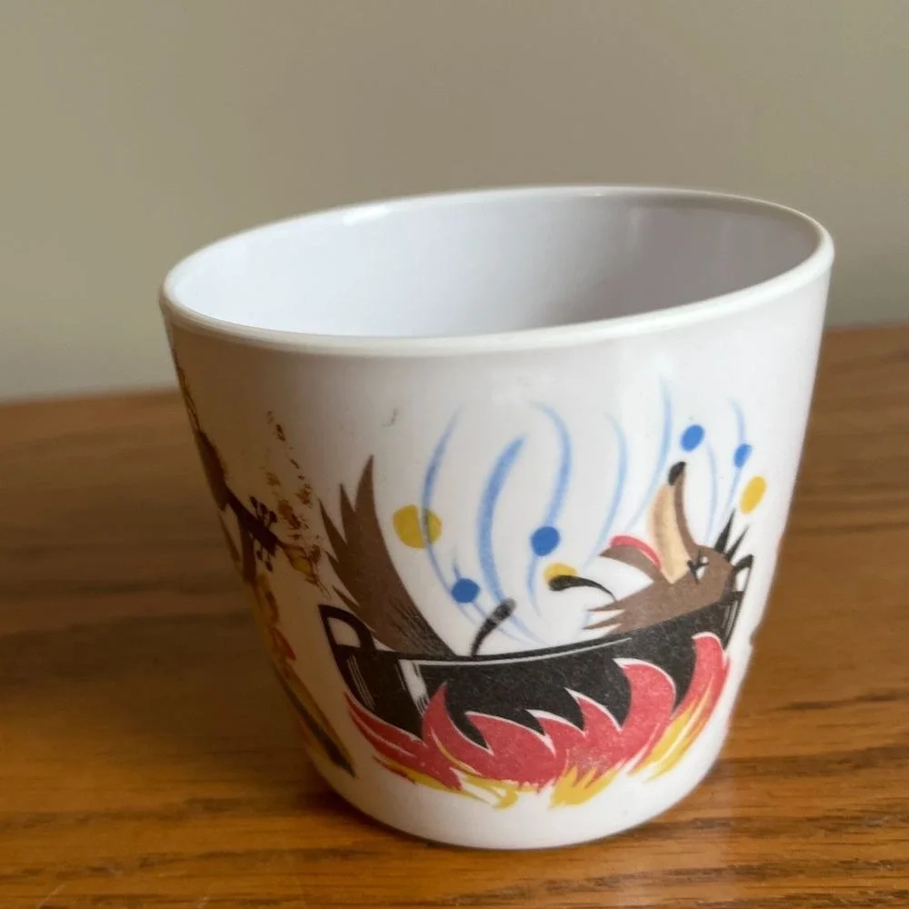Vintage Noritake Melamine Ware Three Little Pigs Child's Cup Japan